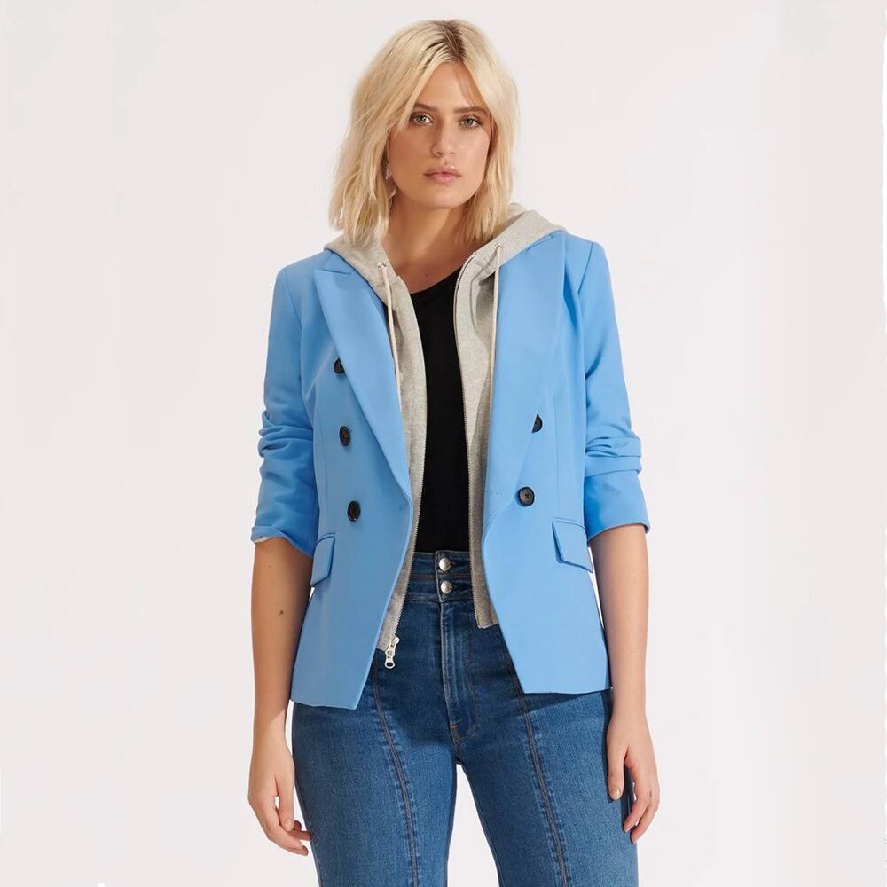VERONICA BEARD Empire Scuba Dickey Jacket in Cornflower 2 - Picture 4 of 12